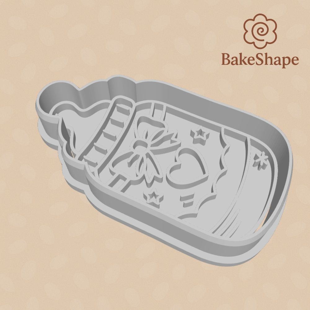 75mm baby bottle cookie cutter STL file for 3D printing