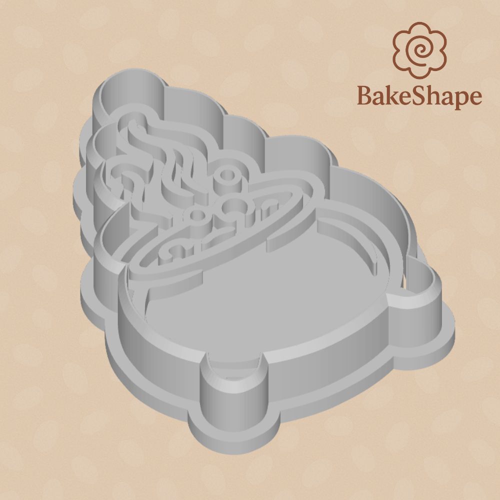 3D printable bubbling cauldron cookie cutter STL for cookies and fondant