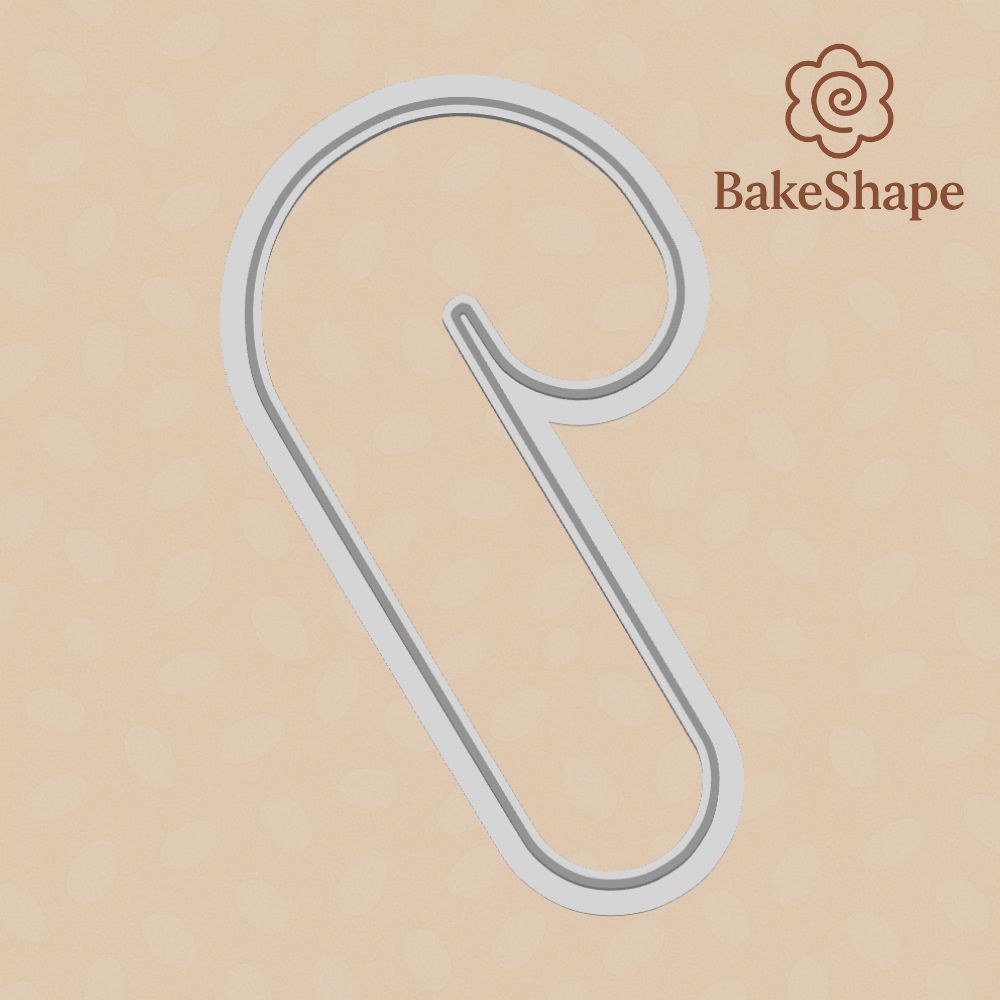 Candy cane cookie cutter STL file – top view of 3D printable design