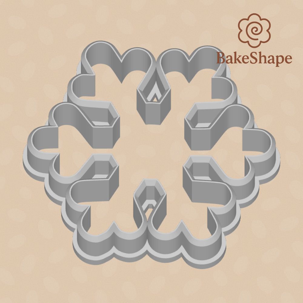 Christmas snowflake cookie cutter STL – front view