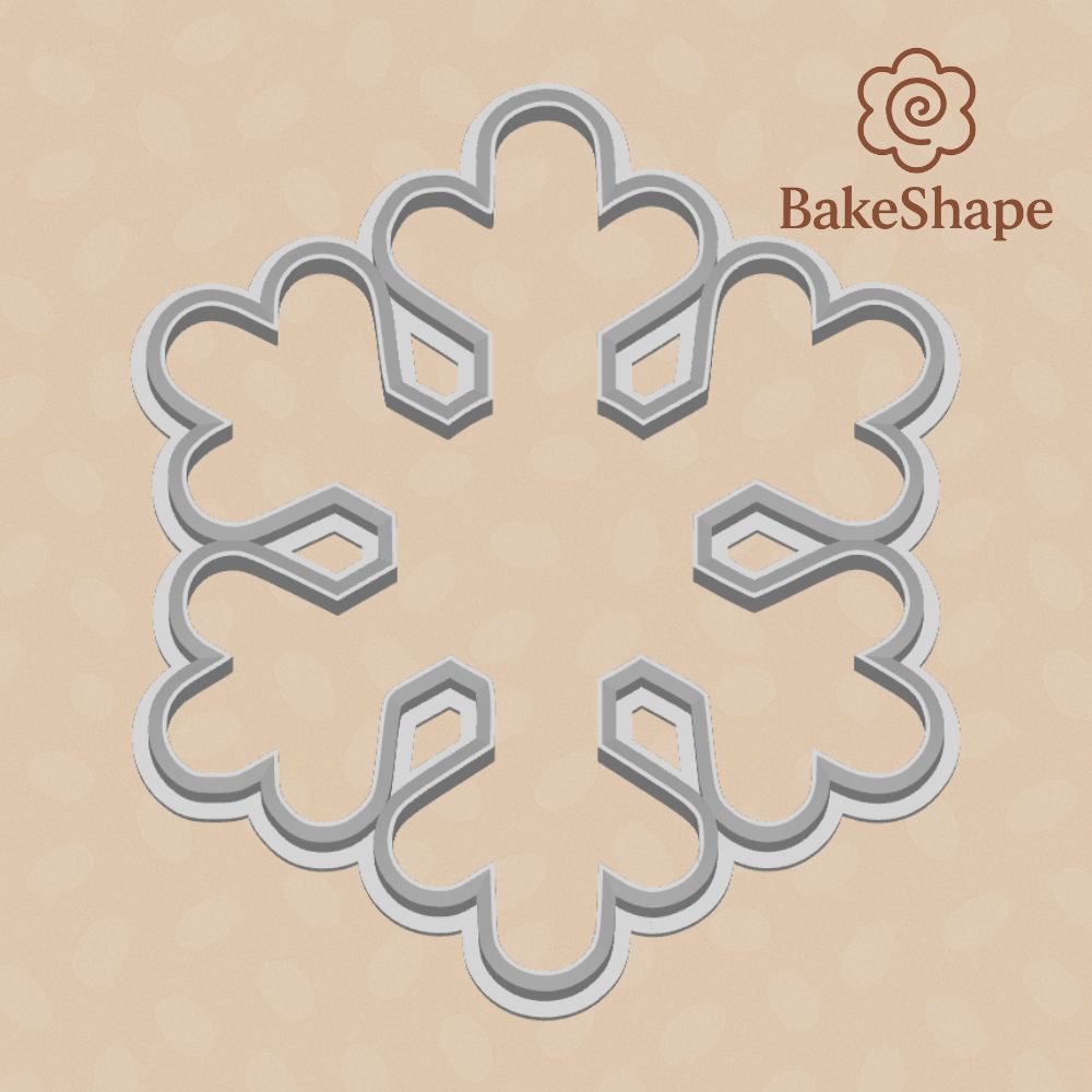 Snowflake cookie cutter STL file for winter holiday cookies