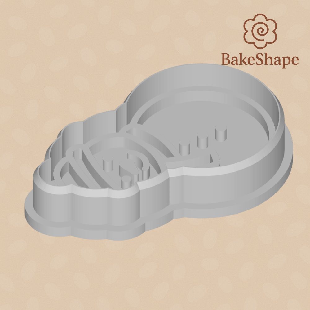 Christmas snowman cookie cutter and embosser STL – front view
