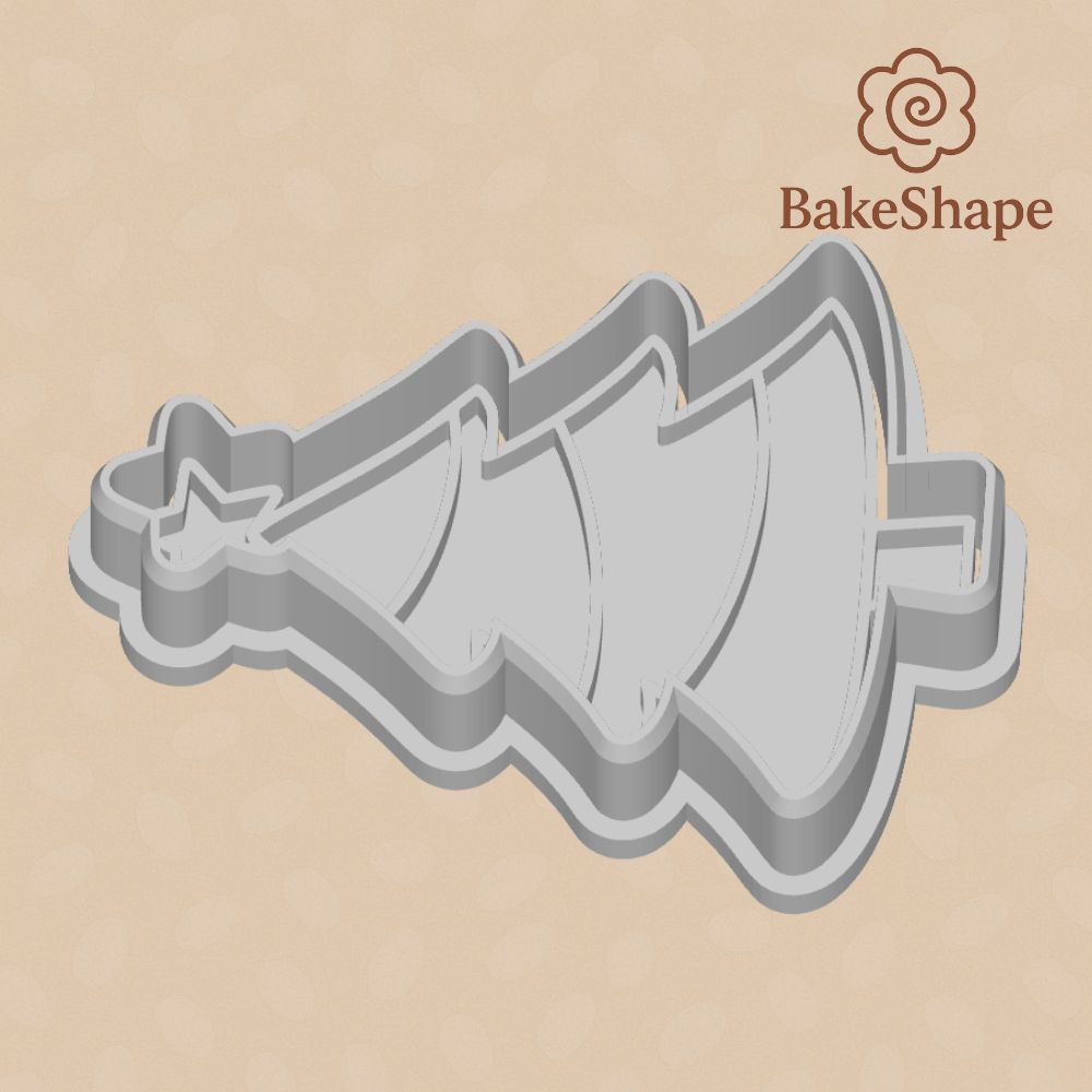 Embosser design of Christmas tree cookie cutter STL file
