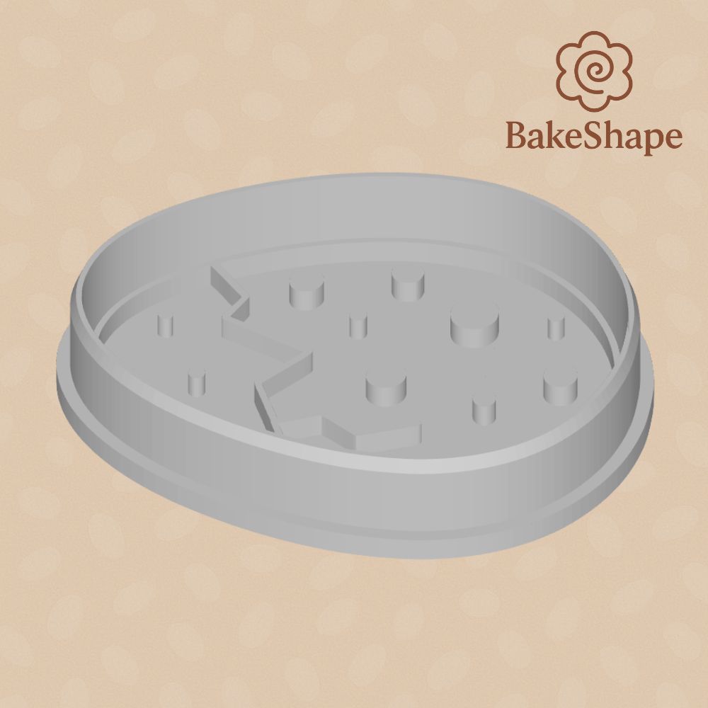 3D printable cracked dinosaur egg cookie cutter and embosser STL file for cookies and fondant