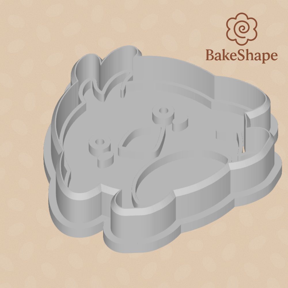 Side view of bird cookie cutter STL showing cutting depth and soft silhouette