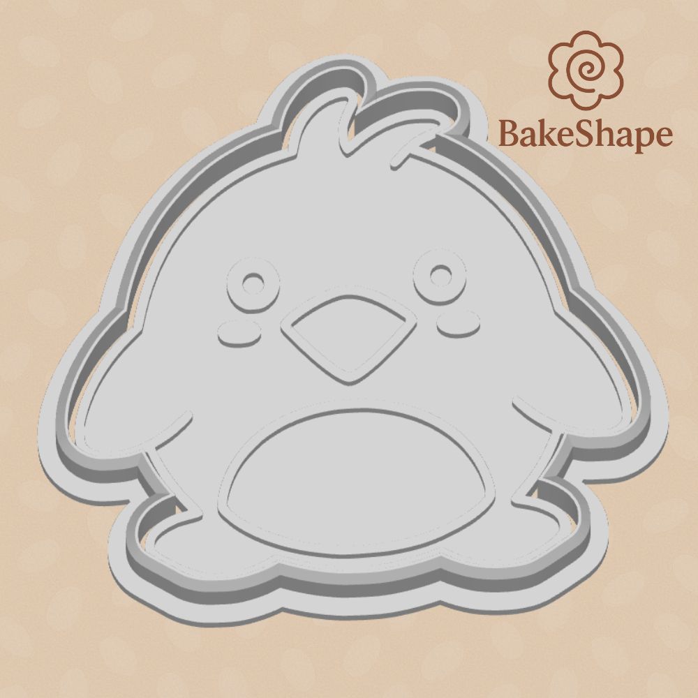 Free cute bird cookie cutter STL file – 3D printable with cartoon bird design