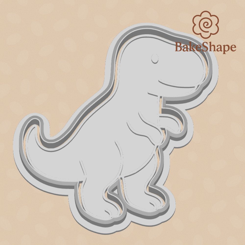 3D printable brontosaurus shaped dinosaur cookie cutter STL with long ne