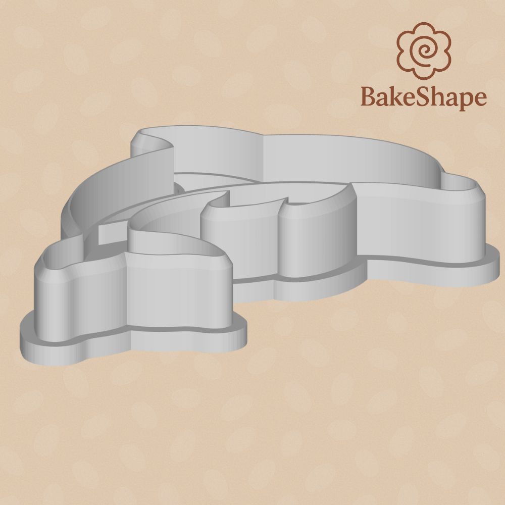Dolphin-themed cookie cutter STL file with embosser for baking and crafts