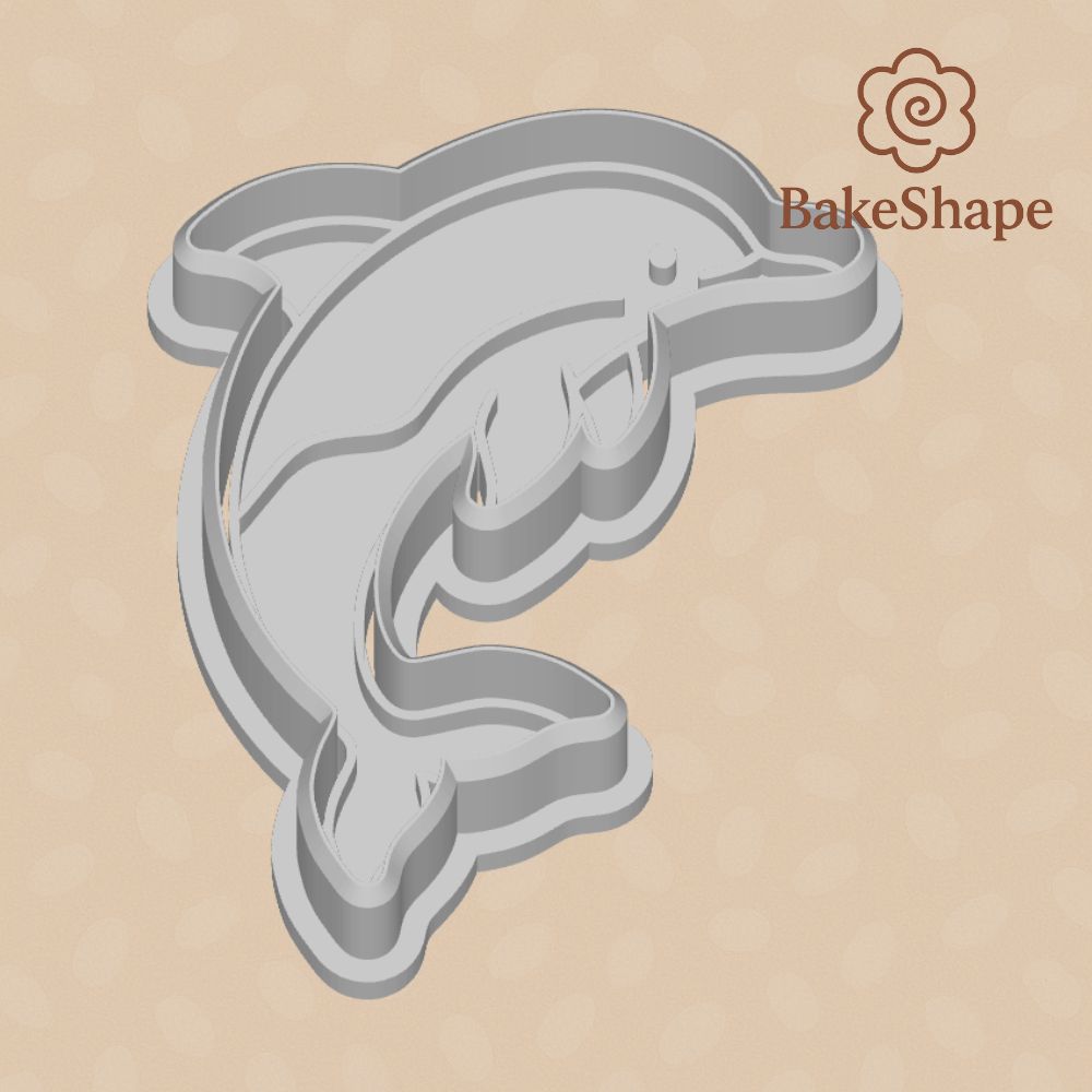 3D printable dolphin cookie cutter STL for beach bakes and fondant