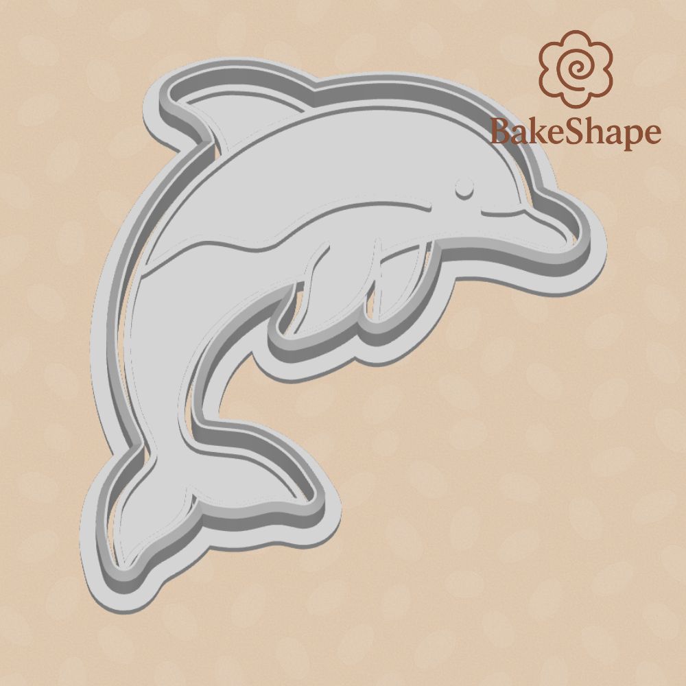 Dolphin cookie cutter and embosser STL – 3D printable ocean animal design