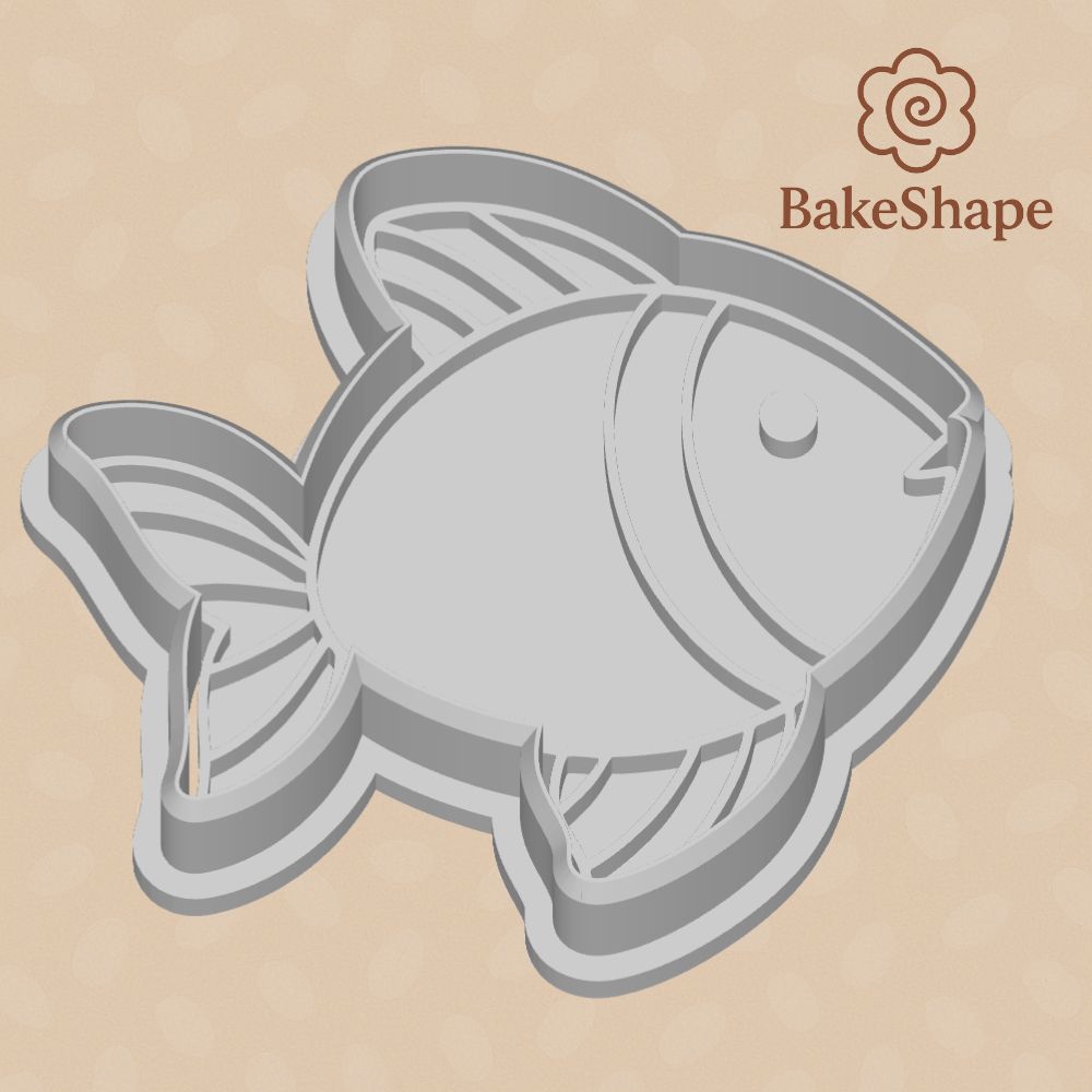 Cute fish cookie cutter STL file for baking and crafts