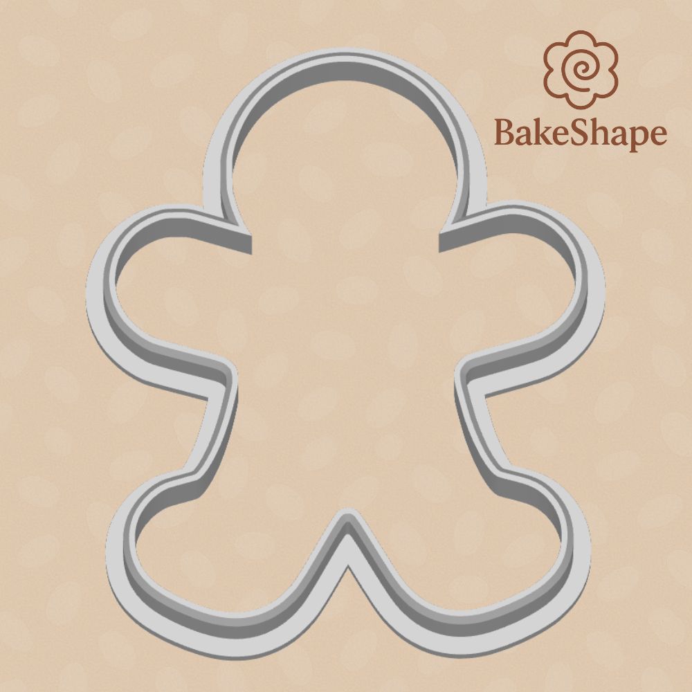 Gingerbread man cookie cutter STL file – top-down view for 3D printing
