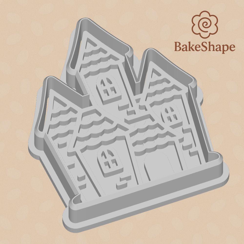Haunted house cookie cutter STL – free 3D printable Halloween design
