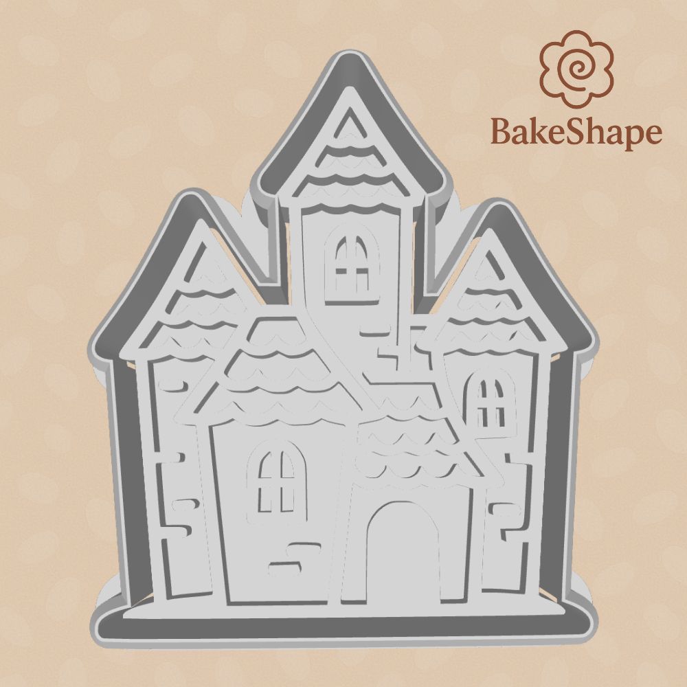 Haunted house cookie cutter STL – free 3D printable Halloween design