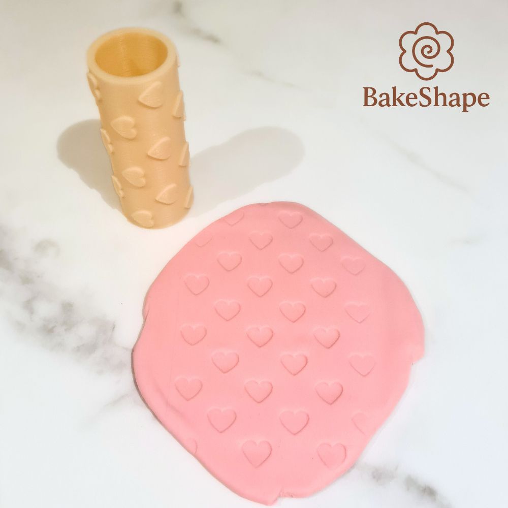 3d printed rolling pin with hearts