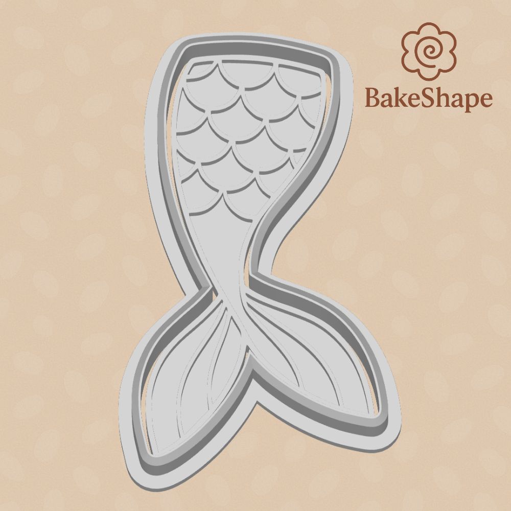 Mermaid tail cookie cutter and embosser STL – 3D printable ocean design
