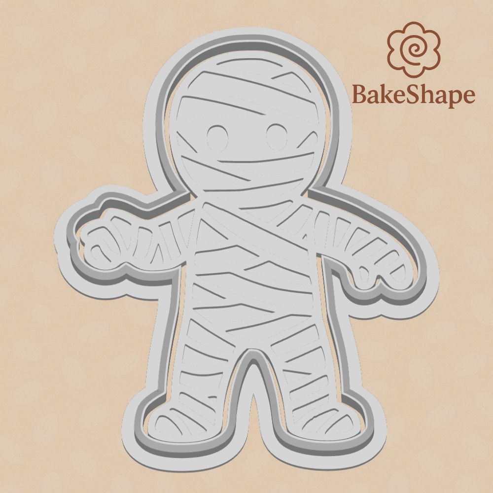 Mummy cookie cutter and embosser STL file – Halloween 3D printable