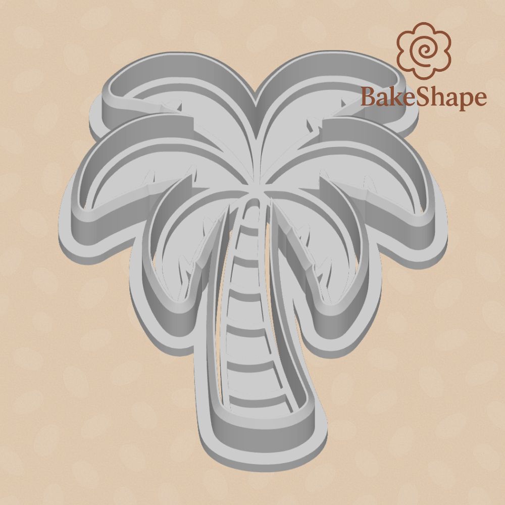 Tropical palm tree cookie cutter STL for summer baking and crafts