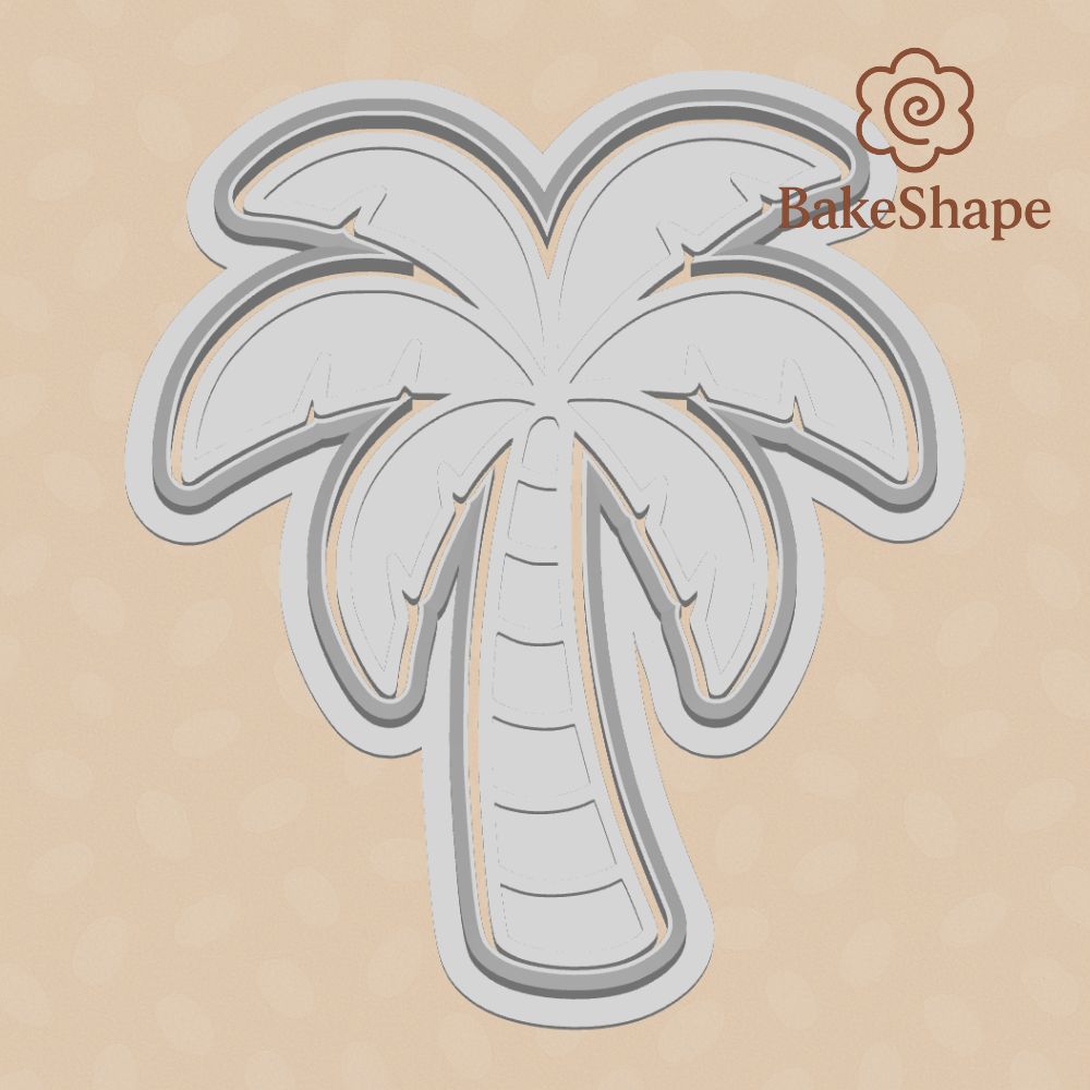 Palm tree cookie cutter and embosser STL – 3D printable beach download