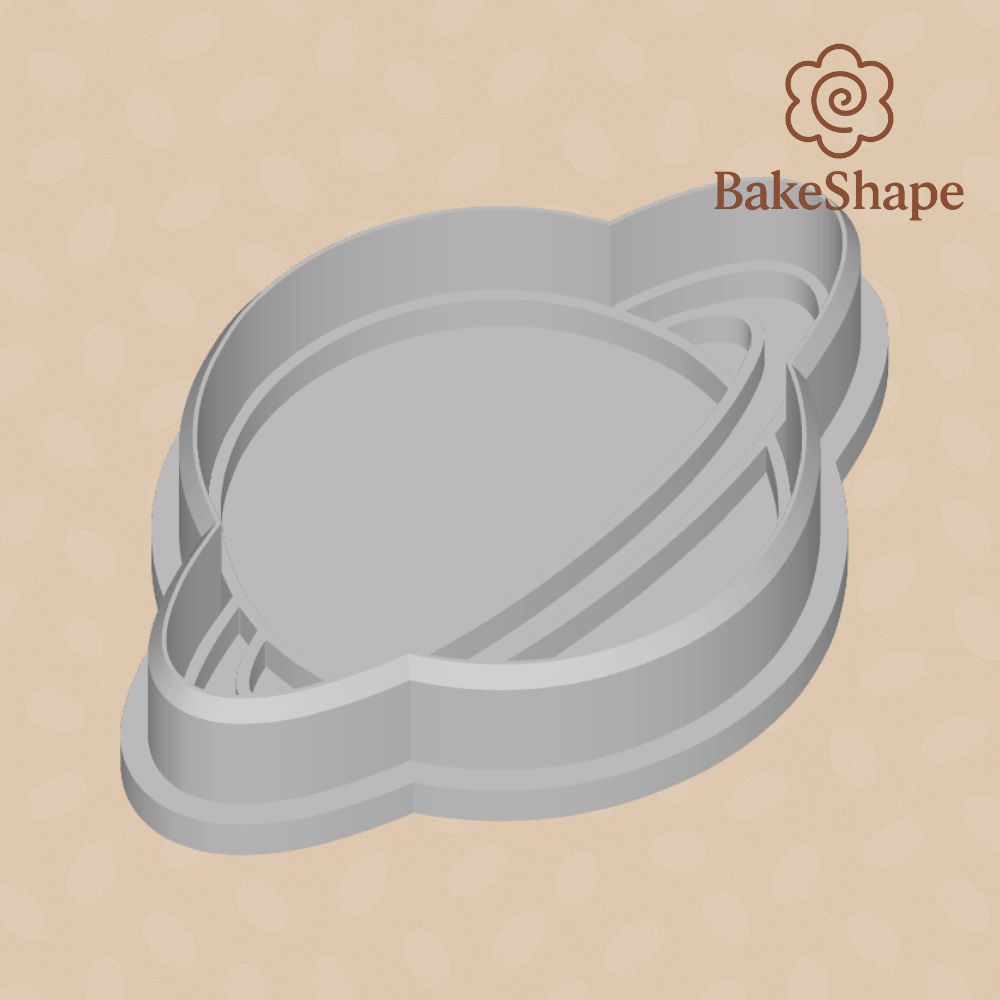 Side view of planet STL cookie cutter showing clean layered edge