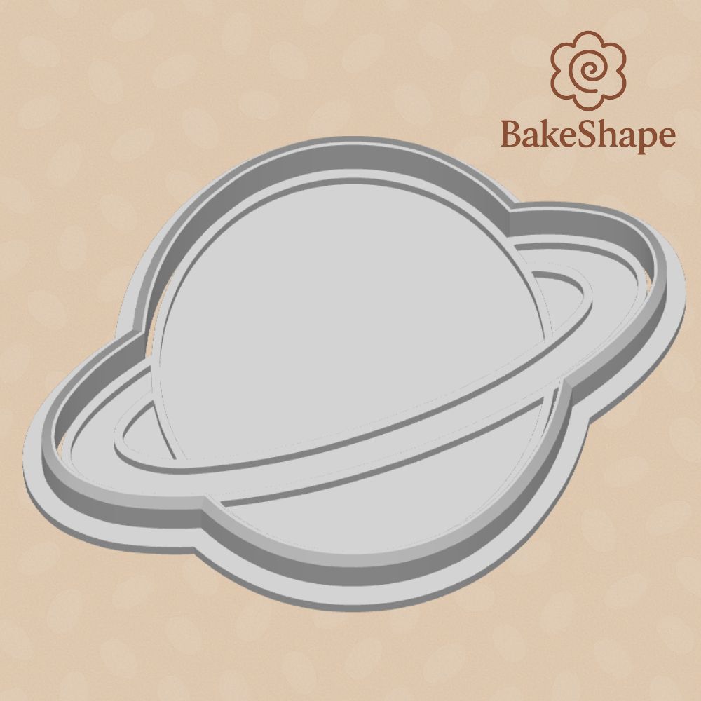Free 3D printable planet cookie cutter STL file with orbital ring design