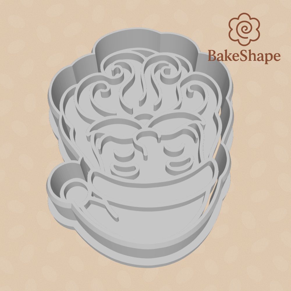 Detailed Santa embosser stamp STL for cookies and fondant