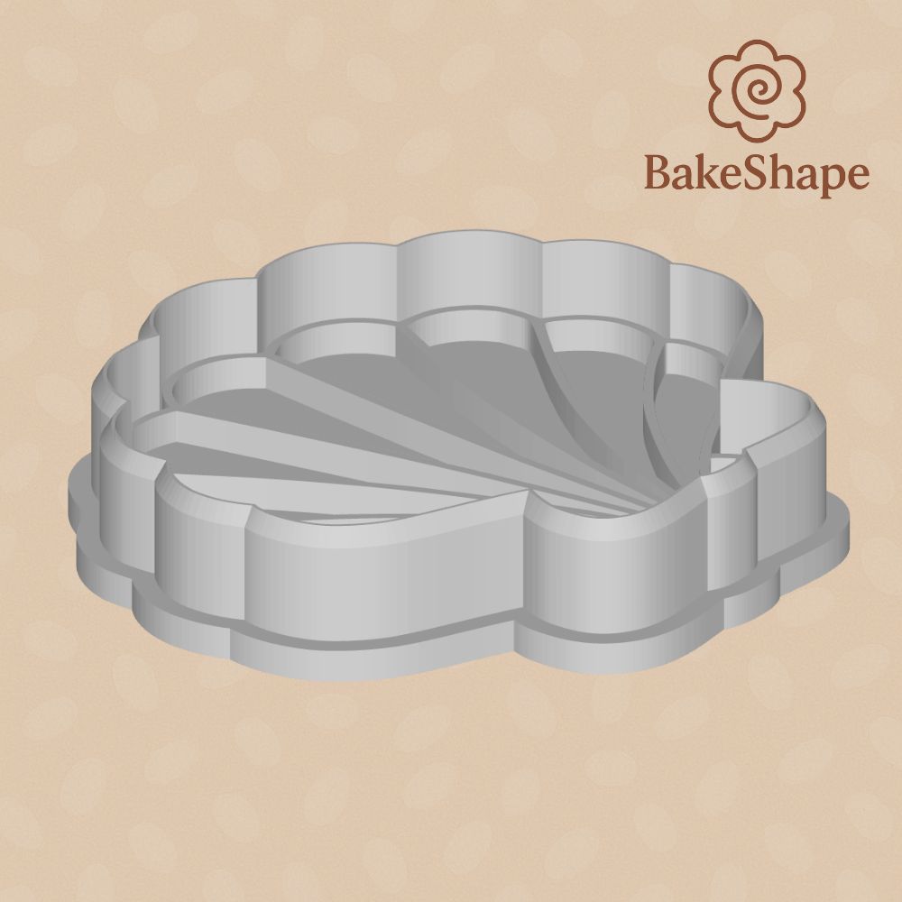 Seashell cookie cutter STL file for coastal baking and crafts