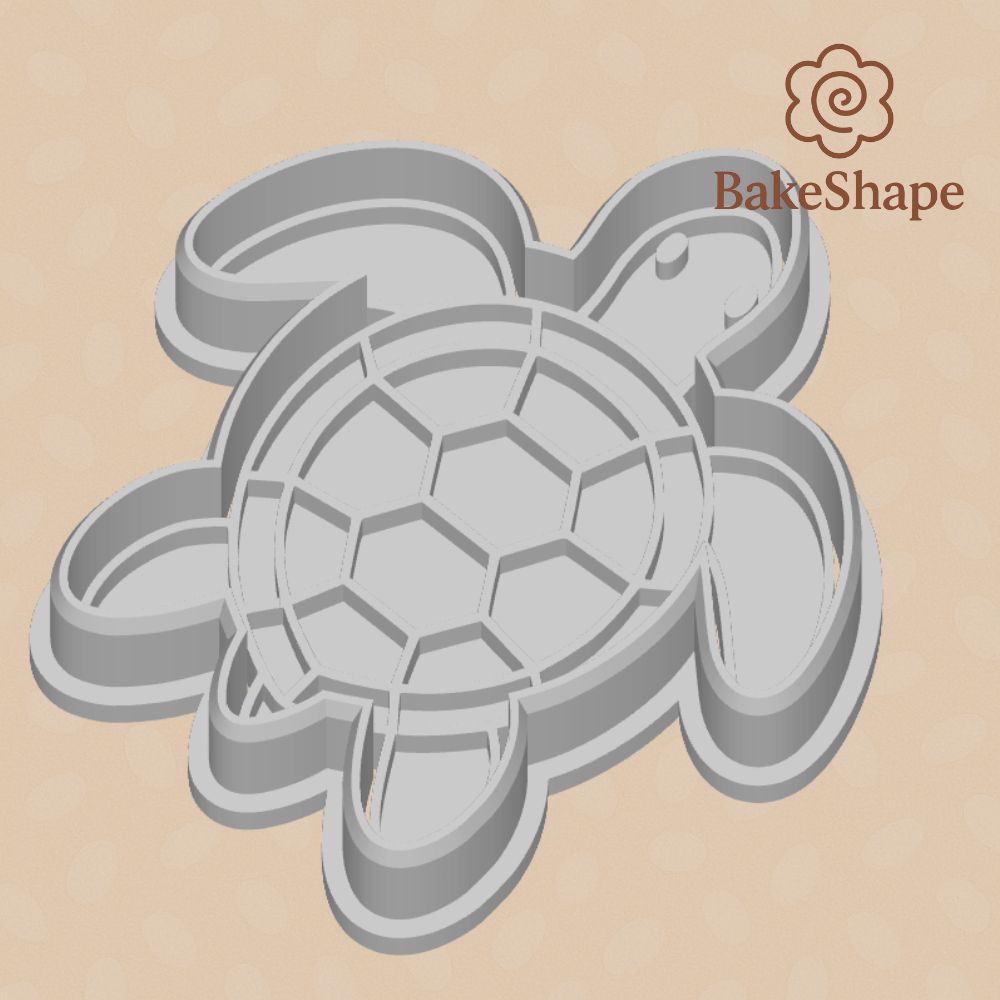 3D printable turtle cookie cutter set for ocean-themed bakes