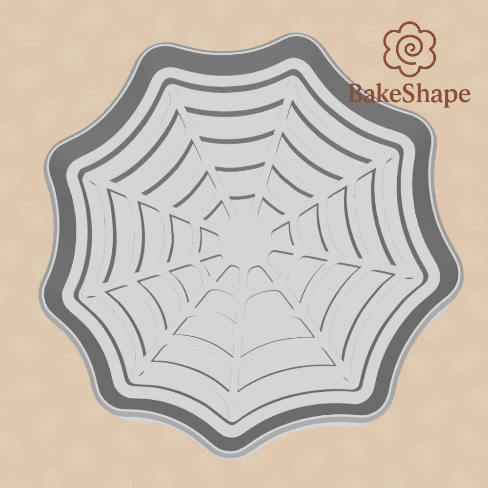 Spider web cookie cutter and embosser STL – 3D printable Halloween design