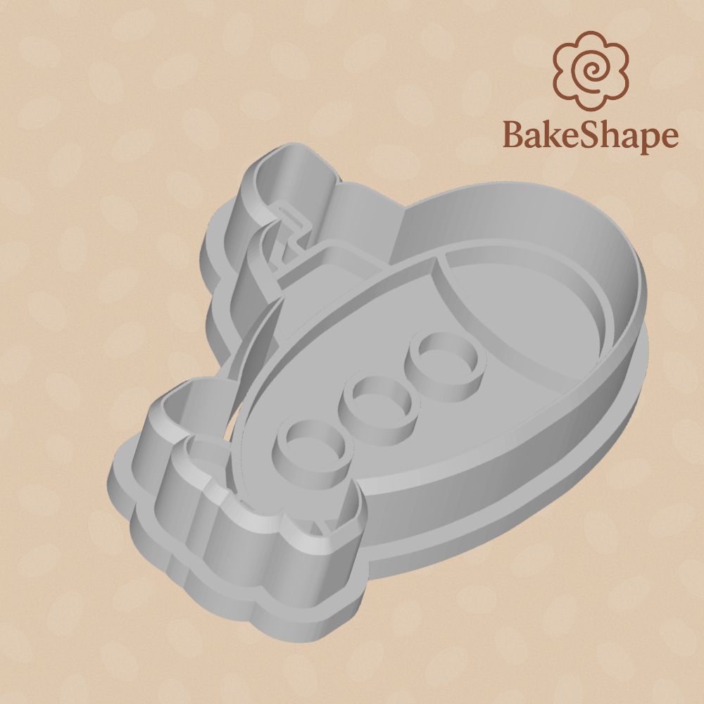 fun nautical cookie cutter STL file featuring a submarine with propeller and windows