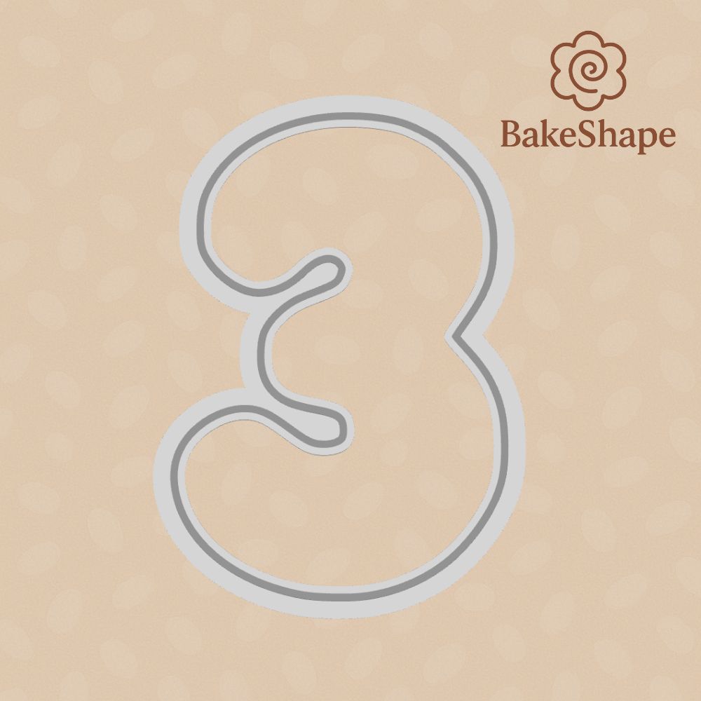Bubble Number Cookie Cutter Set STL File – 3D Printable Numbers 0–9