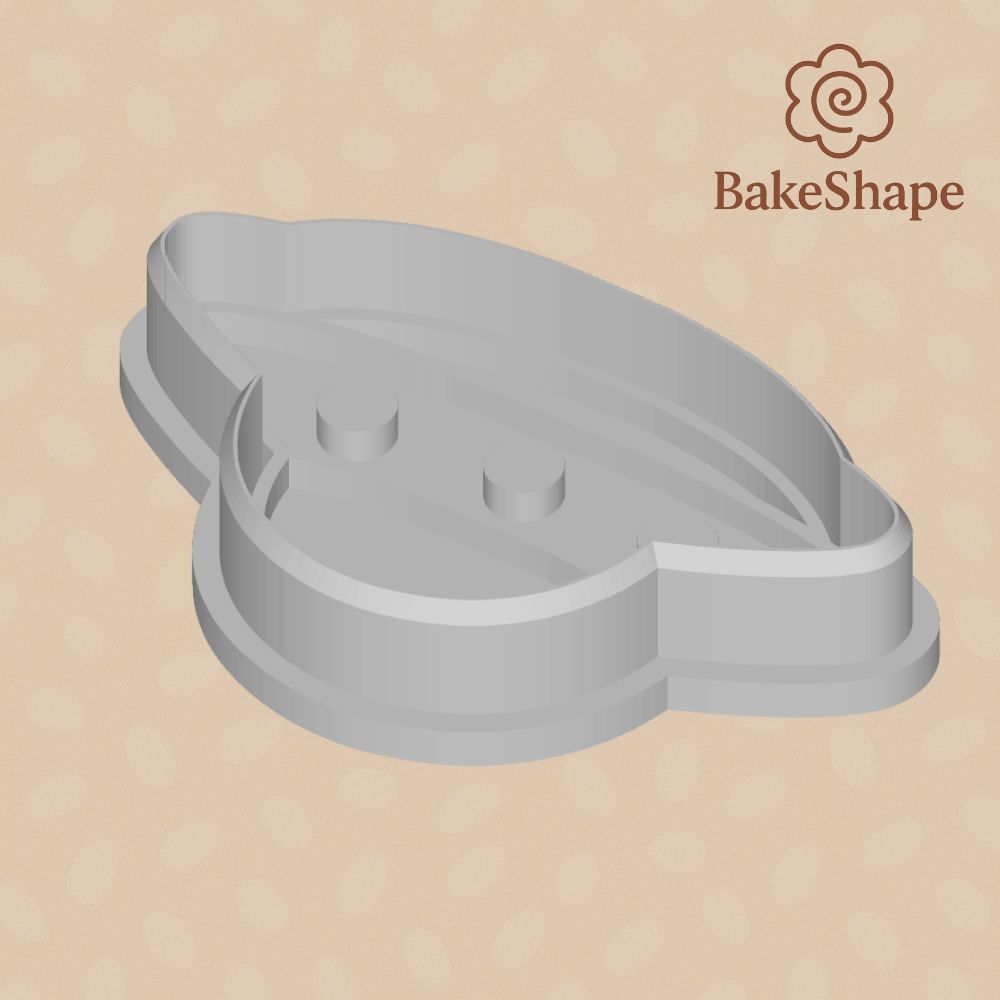 Angled image of alien spaceship cookie cutter STL file for themed bakes